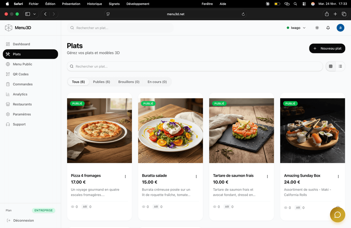 Aperçu du tableau de bord 2